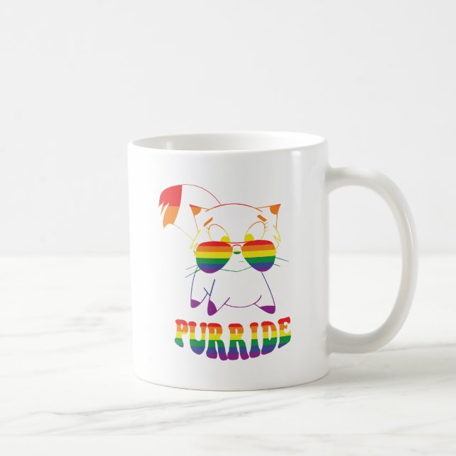 Mug Purride | Cute chat gay | Lesbienne | Arc en ciel (Droite)