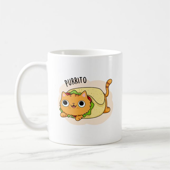 Mug Purrito Drôle Chat Burrito Pun (Gauche)