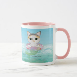 Mug Purrmaid mignon avec un anneau de natation