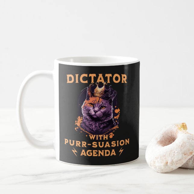 Mug Purrsuasion Agenda Drôle King Cat (Avec donut)