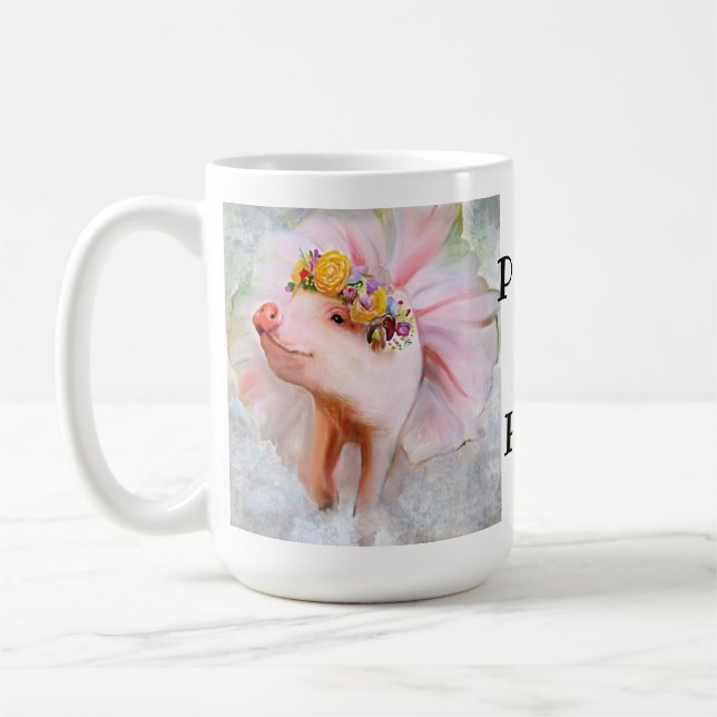 Mug Purty Pretty Piggy dans une robe, quand les cochon (Gauche)