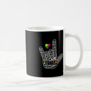 Mug Puzzle Coeur ASL Love Signer Langue main Autisme A