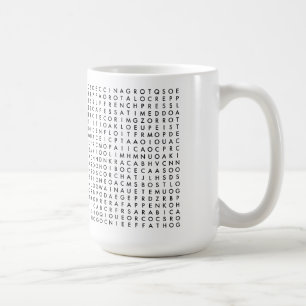 Mug puzzle de recherche de mot de café