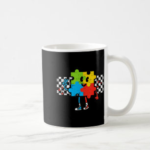 Mug Puzzle groovy de sensibilisation à l'autisme Rétro