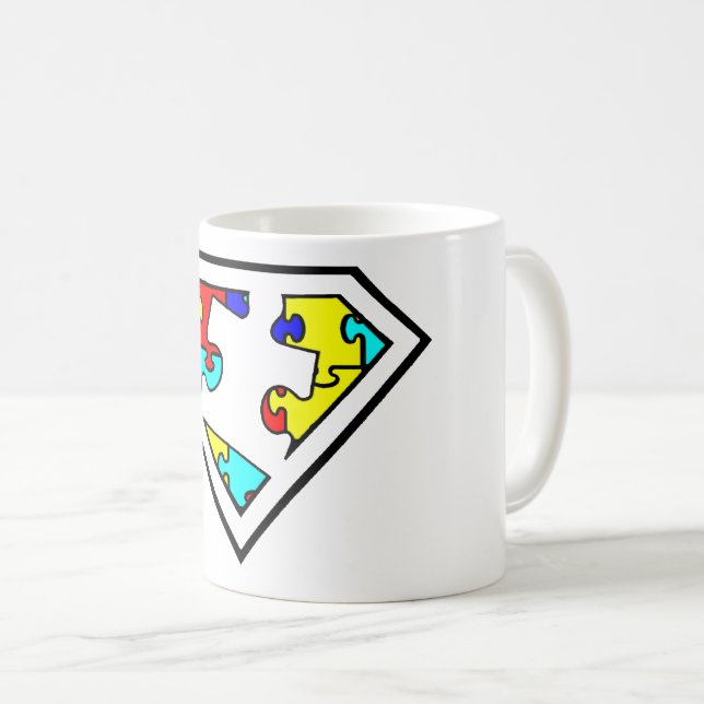 Mug Puzzle Super Power Sensibilisation sur l'autisme (Devant droit)