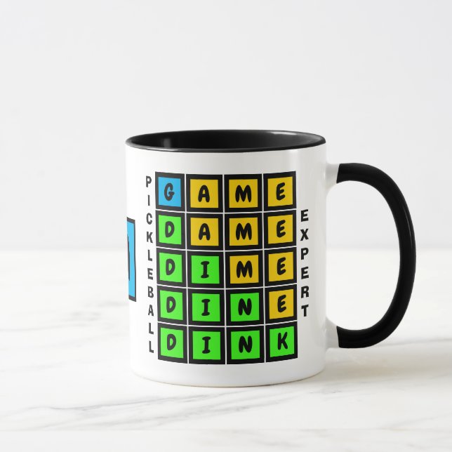 Mug Puzzle WORD GAME DINK Pickleball MONOGRAMME (Droite)