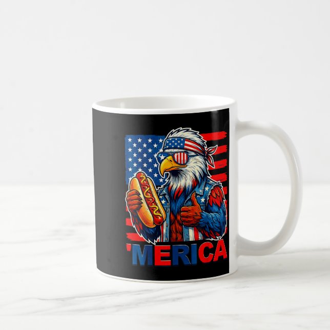 Mug Pygargue à tête blanche hotdog drapeau américain d (Droite)