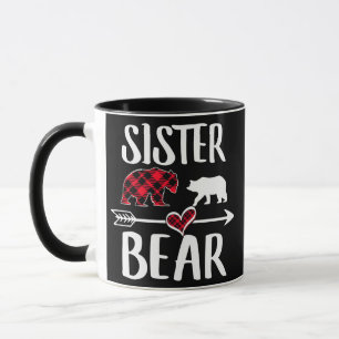 Mug Pyjama de Noël à carreaux rouges Sœur Ours Buffalo
