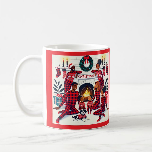 Mug Pyjama de vacances confortable pour famille afro-a (Gauche)