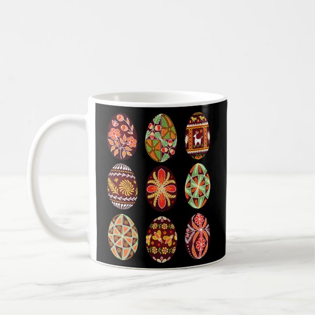 Mug Pysanky Oeuf de Pâques Joyeux Jour de Pâques Chass (Gauche)