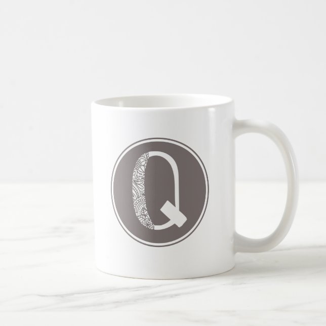Mug Q Monogramme floral initial (Droite)