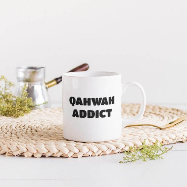 Mug Qahwah Addict drôle arabe (Créateur téléchargé)