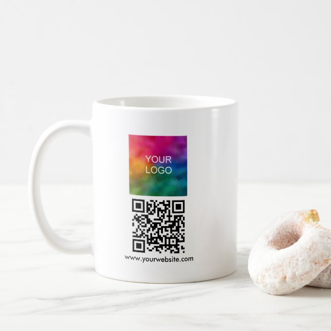 Mug QR Code Scan Me Upload Logo Modern Simple Template (Avec donut)