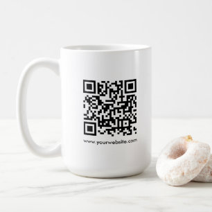 Mug QR Code Scan Me Website Url Modèle Blanc Grand
