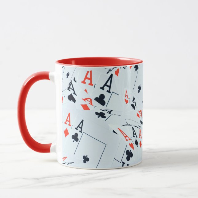 Mug Quad Aces Poker Cartes Motif, (Gauche)