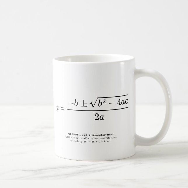 Mug Quadratic Equation Design (Droite)