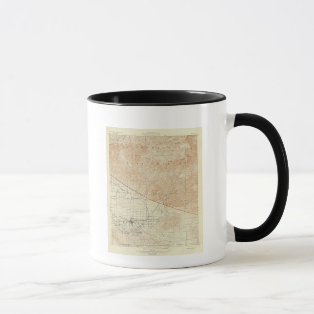Mug quadrilatère des Redlands montrant San Andreas Rif (Droite)