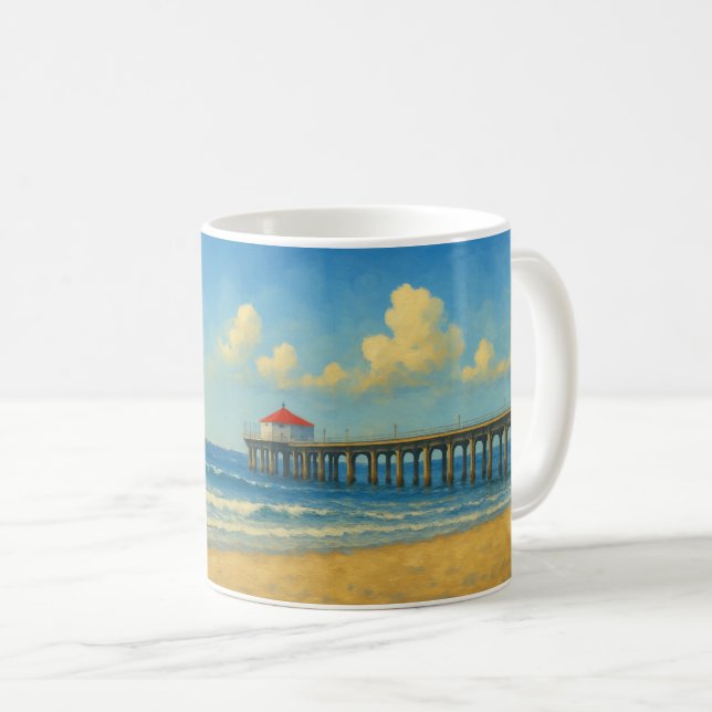 Mug Quai de Manhattan avec toit rouge (Devant droit)