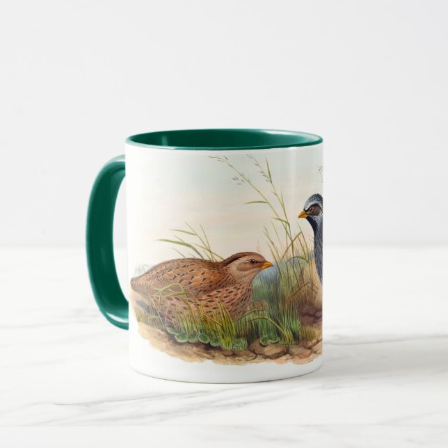 Mug Quail de montagne - Oiseau, (Devant gauche)