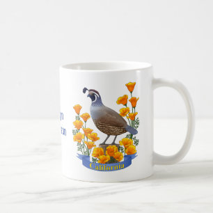 Mug Quail d'oiseaux de l'État de Californie et coqueli