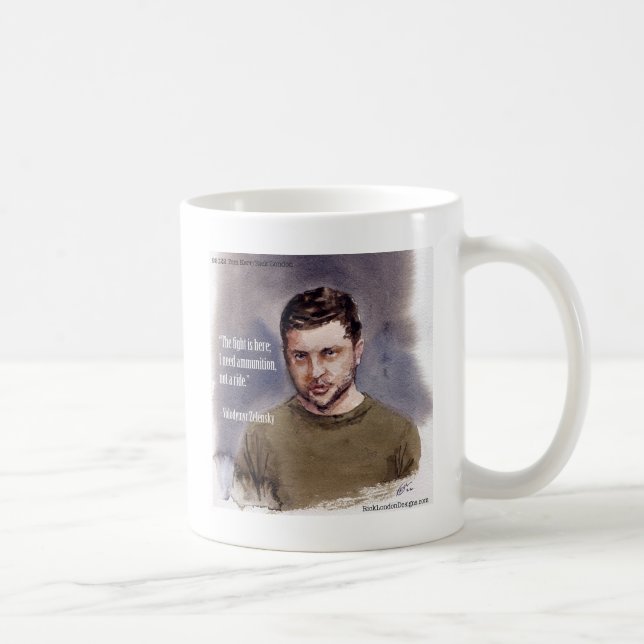 Mug Qualité Volodomir Zelensky et Citation de munition (Droite)