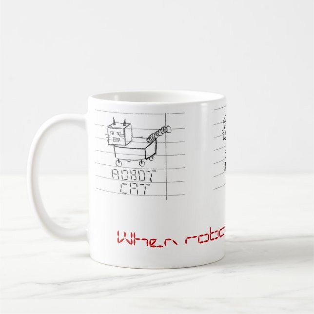 Mug Quand attaque de chats de robot (Gauche)