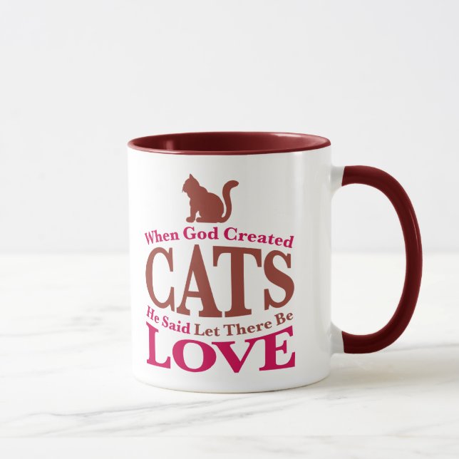 Mug Quand Dieu a créé des chats (Droite)