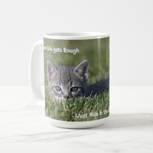Mug Quand la vie devient rugueuse chatte muette (Devant gauche)