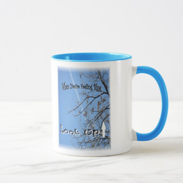 Mug Quand vous vous sentez bleus ; Recherchez (au beau (Droite)