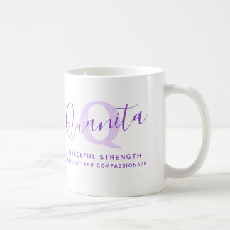 Mug Quanita name meaning monogram Z purple