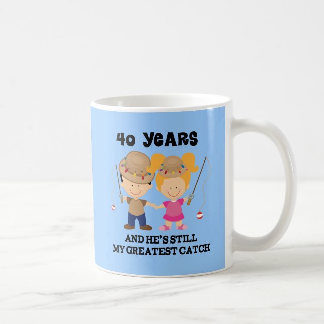 Mug quarantième Cadeau d'anniversaire de mariage pour (Droite)