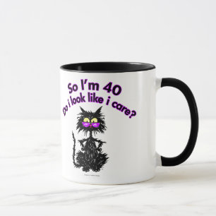 Mug quarantième Chat d'anniversaire