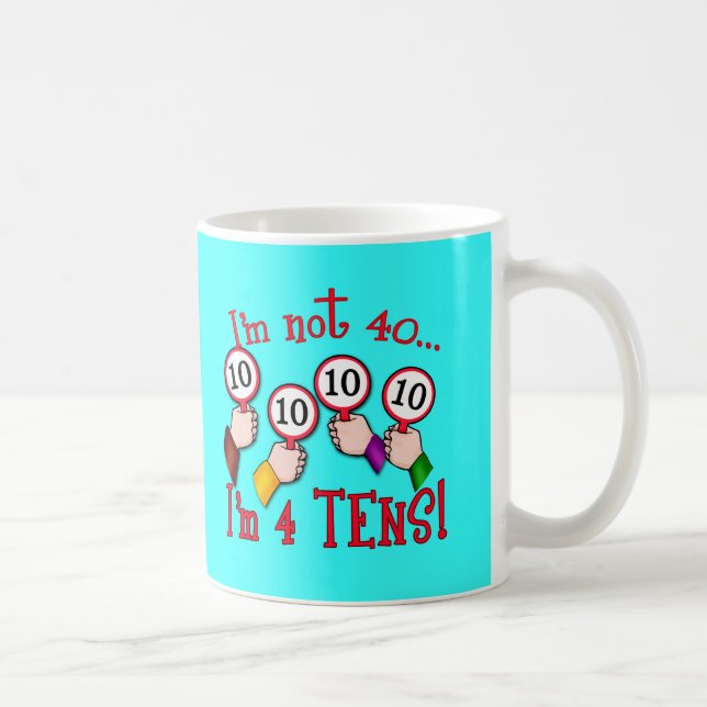 Mug quarantième T-shirt d'humour d'anniversaire (Droite)