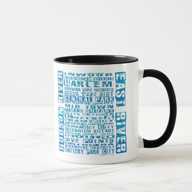 Mug Quartiers NYC Bleu (Droite)