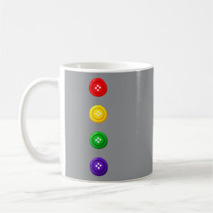 Mug Quatre boutons groovy Blue Cat Funny Halloween