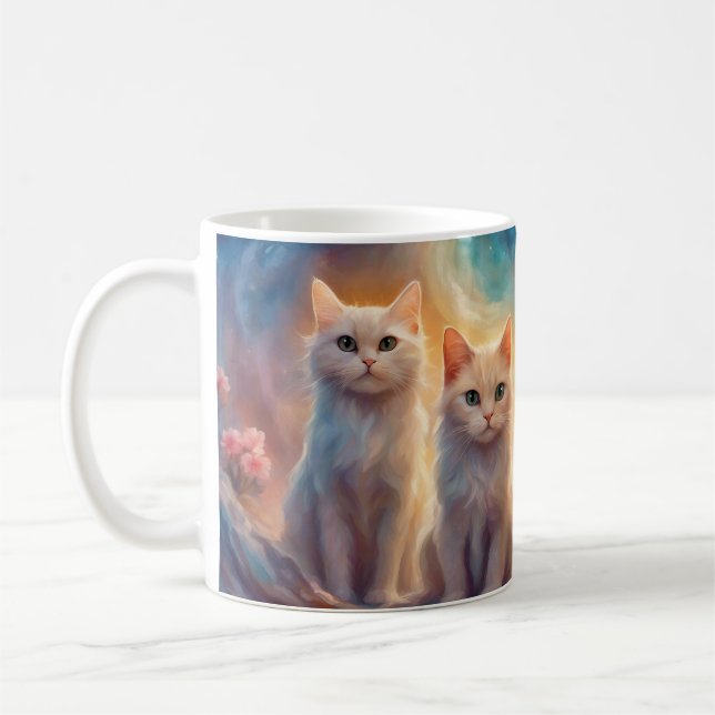 Mug Quatre chats blancs mignons (Gauche)