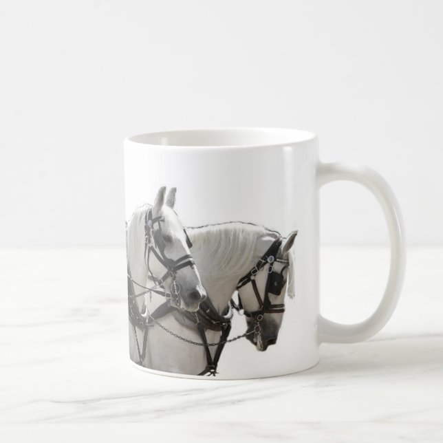 Mug Quatre côte à côte chevaux de trait gris de (Droite)