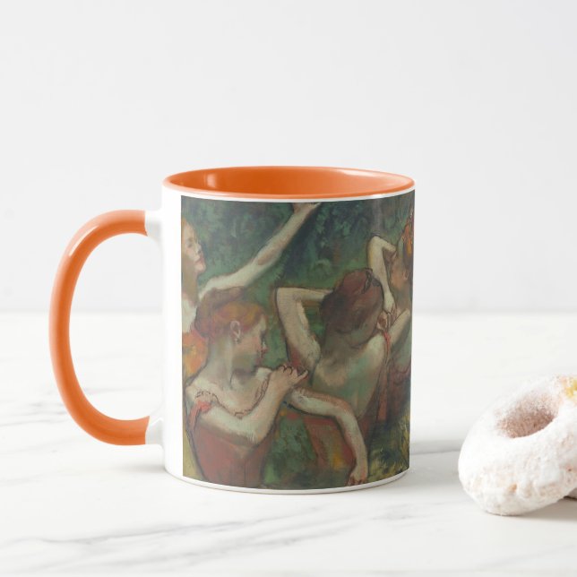 Mug Quatre Danseuses d'Edgar Degas, Ballet Fine Art (Avec donut)
