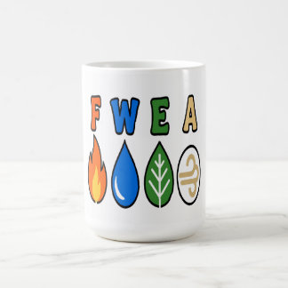 Mug Quatre éléments Typographie Jaune - Énergie de la