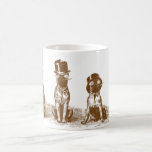 Mug Quatre le hippie grincheux Taureau poursuit l'art<br><div class="desc">Quatre chiens de regard drôles hilares de taureau dans un rôle, chacun utilisant un casquette supérieur, une paire de verres, un bowtie et fumant un cigare. Je les considérerais tous les messieurs de hippie :) qui sont sur le point d'assister à une certaine occasion spéciale. Ajoutez votre idée d'un certain...</div>