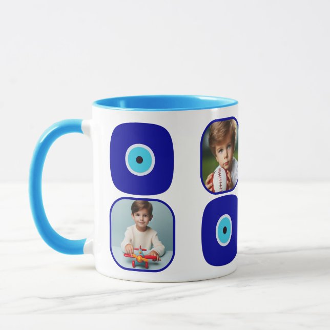 Mug Quatre Photos Personnalisées, Amulets Maux Bleus (Gauche)