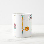Mug Quatre types de neurones<br><div class="desc">Quatre types de neurones, Aquarelle, Connexions cérébrales, Science des réseaux neuronaux, Cellules nerveuses et Neurotransmetteur, Neuroscience Art</div>