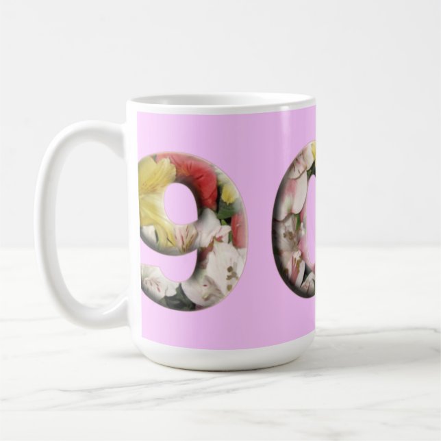 Mug quatre-vingt-dixième Conception florale (Gauche)