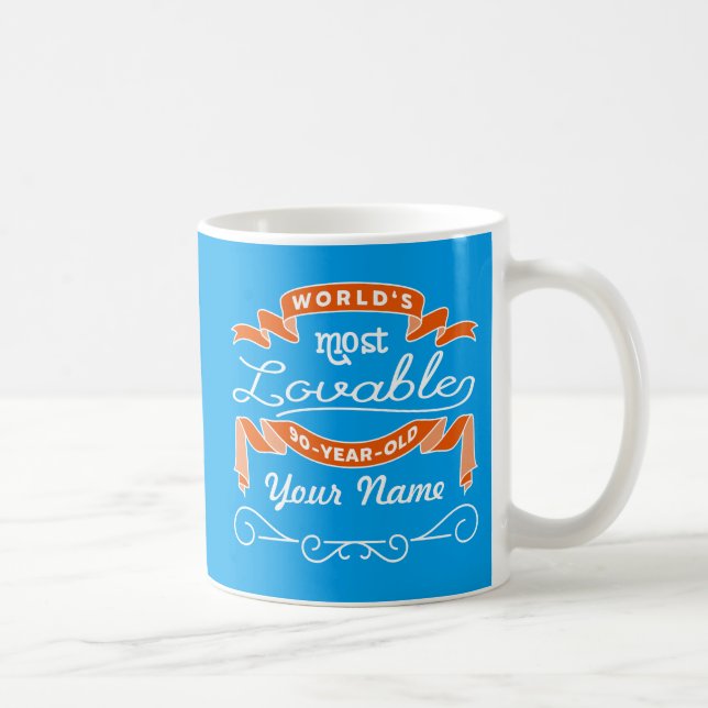 Mug quatre-vingt-dixième De 90 ans le plus aimable du (Droite)