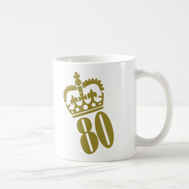 Mug quatre-vingtième anniversaire - nombre - (Droite)