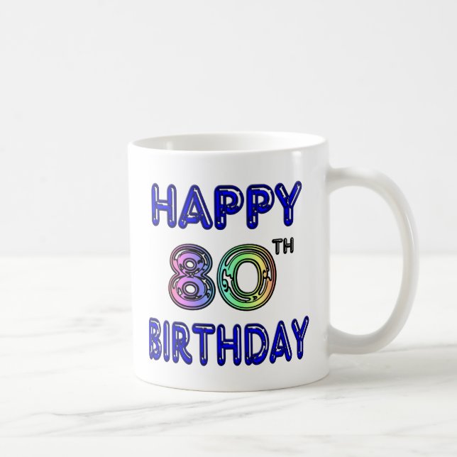 Mug Quatre-vingtième cadeaux d'anniversaire et (Droite)