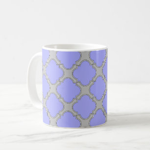 Mug Quatrefoil periwinkle et gris