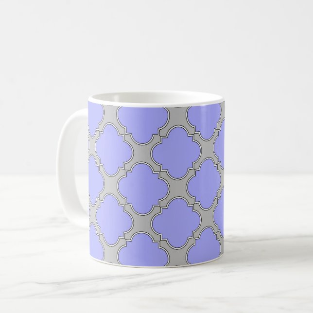 Mug Quatrefoil periwinkle et gris (Devant gauche)