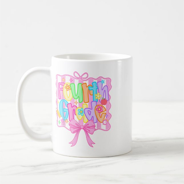Mug Quatrième année Ck à l'école Arc Mignon Coquette 4 (Gauche)