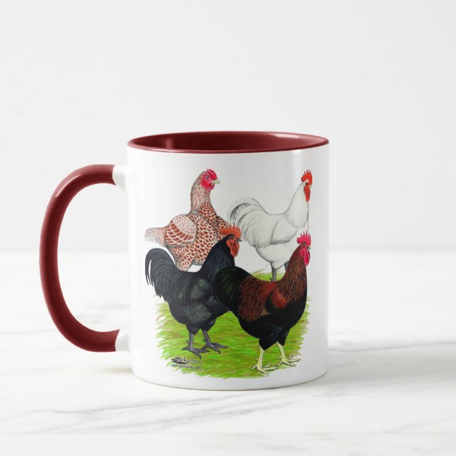 Mug Quatuor de coq de race lourde (Gauche)